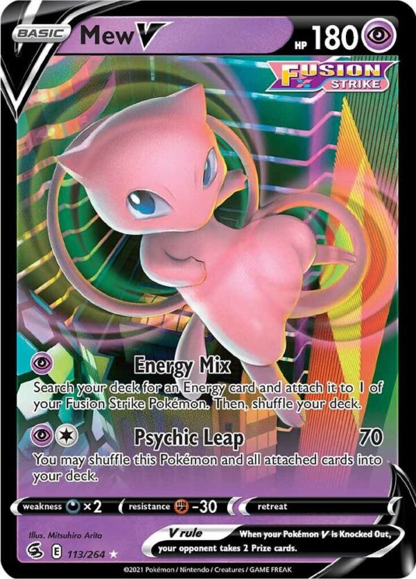 Mew V 113/264 Holofoil SWSH08: Fusion Strike Mew V 113/264 Holofoil SWSH08: Fusion Strike