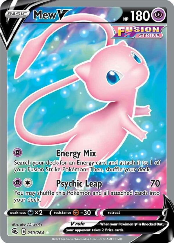 Mew V (Full Art) 250/264 Holofoil SWSH08: Fusion Strike