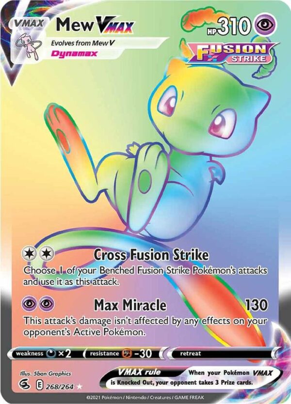 Mew VMAX (Secret) 268/264 Holofoil SWSH08: Fusion Strike