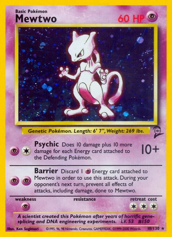 Mewtwo 010/130 Holofoil Base Set 2 Mewtwo 010/130 Holofoil Base Set 2