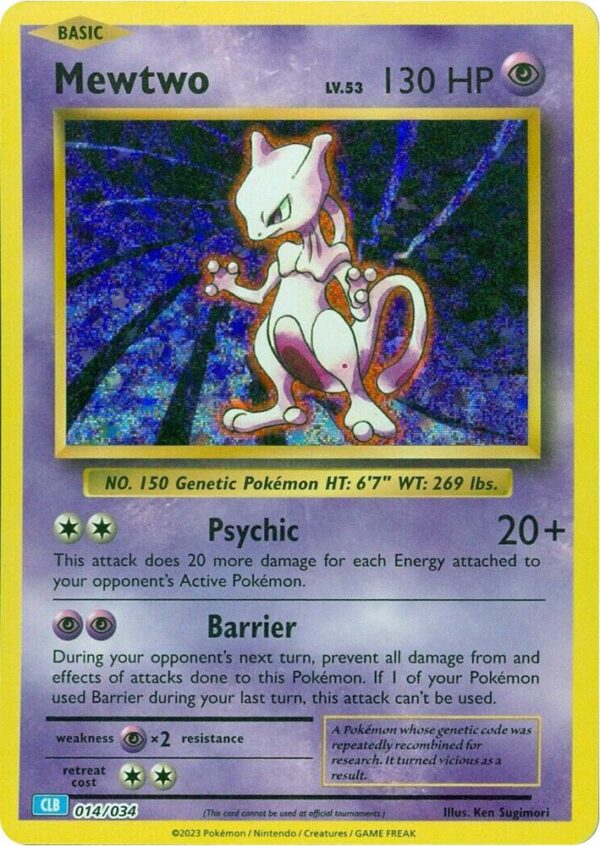 Mewtwo 014/034 Holofoil Trading Card Game Classic