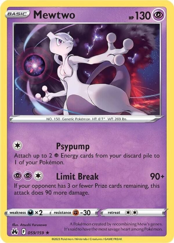 Mewtwo 059/159 Reverse Holofoil Crown Zenith Mewtwo 059/159 Reverse Holofoil Crown Zenith