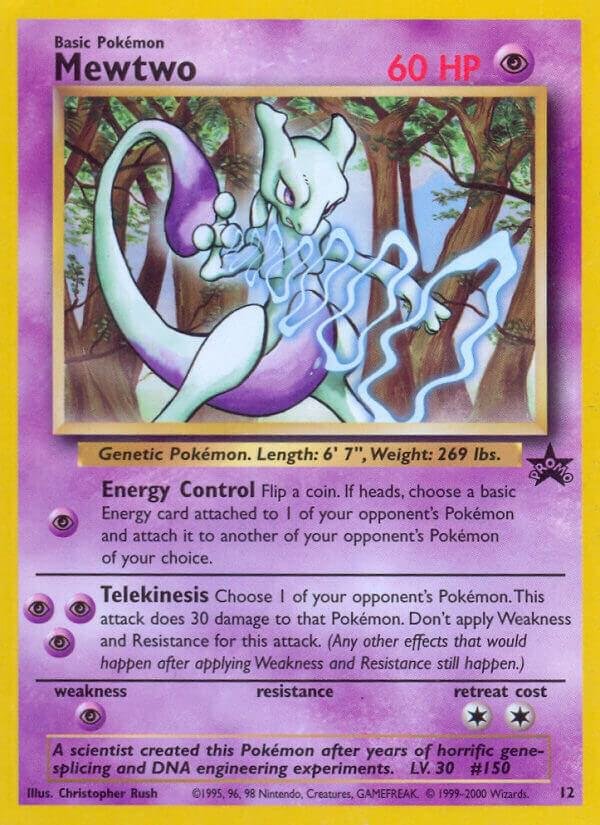 Mewtwo (12) 12/53 Normal WoTC Promo Mewtwo (12) 12/53 Normal WoTC Promo