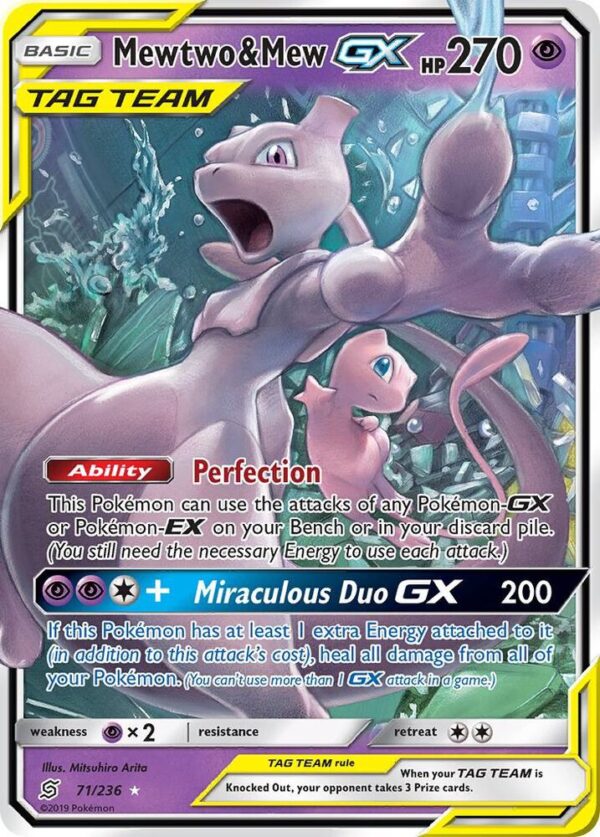Mewtwo & Mew GX 71/236 Holofoil SM – Unified Minds Mewtwo & Mew GX 71/236 Holofoil SM – Unified Minds