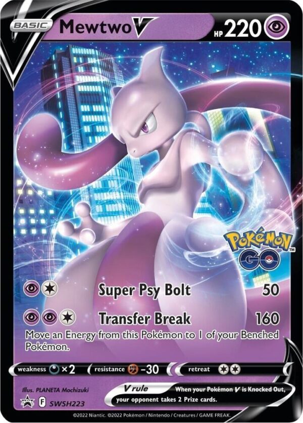Mewtwo V SWSH223 Holofoil SWSH: Sword & Shield Promo Cards Mewtwo V SWSH223 Holofoil SWSH: Sword & Shield Promo Cards