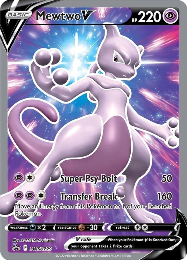 Mewtwo V SWSH229 Holofoil SWSH: Sword & Shield Promo Cards Mewtwo V SWSH229 Holofoil SWSH: Sword & Shield Promo Cards