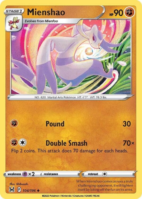Mienshao 104/196 Reverse Holofoil SWSH11: Lost Origin