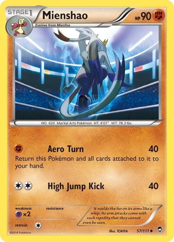 Mienshao 57/111 Reverse Holofoil XY – Furious Fists Mienshao 57/111 Reverse Holofoil XY – Furious Fists