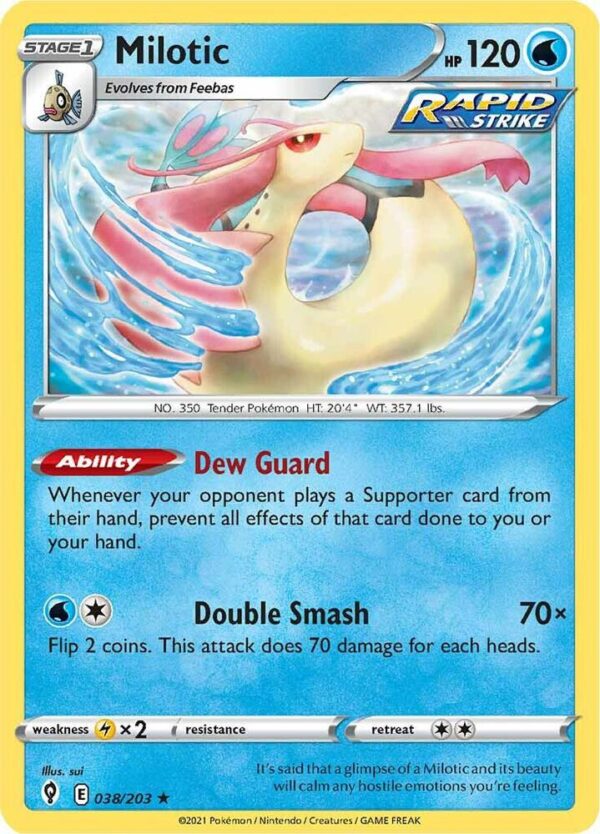 Milotic 038/203 Reverse Holofoil SWSH07: Evolving Skies