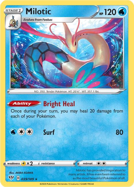 Milotic 039/189 Holofoil SWSH03: Darkness Ablaze Milotic 039/189 Holofoil SWSH03: Darkness Ablaze