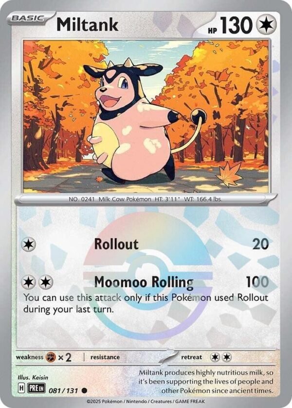 Miltank (Poke Ball Pattern) 081/131 Holofoil SV: Prismatic Evolutions Miltank (Poke Ball Pattern) 081/131 Holofoil SV: Prismatic Evolutions