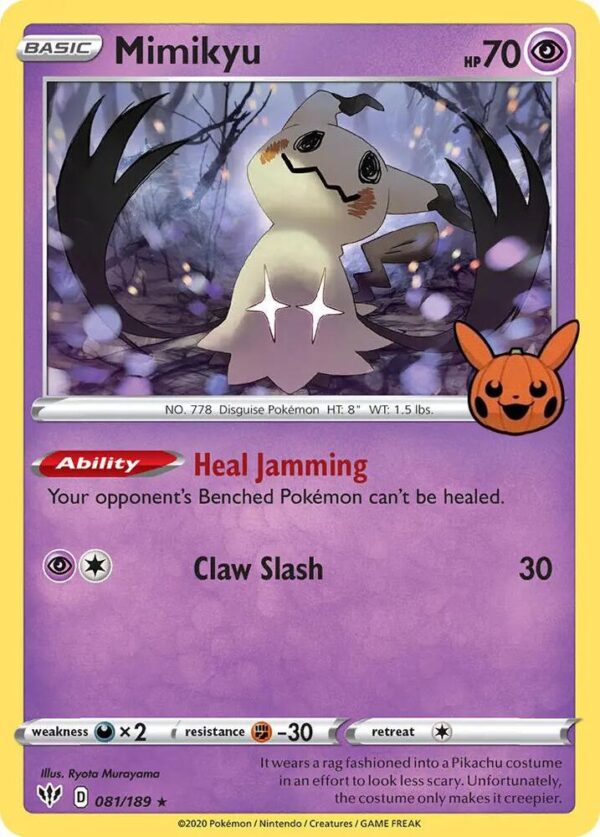 Mimikyu 081/189 Holofoil Trick or Trade BOOster Bundle