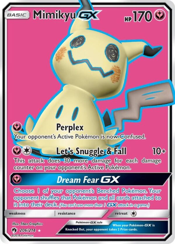 Mimikyu GX (Full Art) 206/214 Holofoil SM – Lost Thunder Mimikyu GX (Full Art) 206/214 Holofoil SM – Lost Thunder