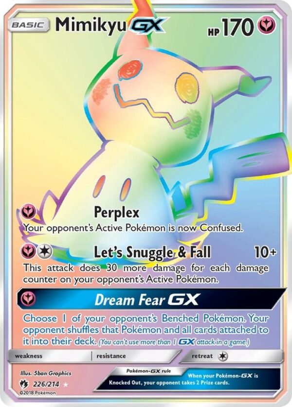 Mimikyu GX (Secret) 226/214 Holofoil SM – Lost Thunder Mimikyu GX (Secret) 226/214 Holofoil SM – Lost Thunder