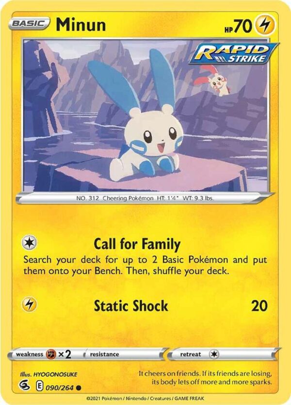 Minun 090/264 Reverse Holofoil SWSH08: Fusion Strike