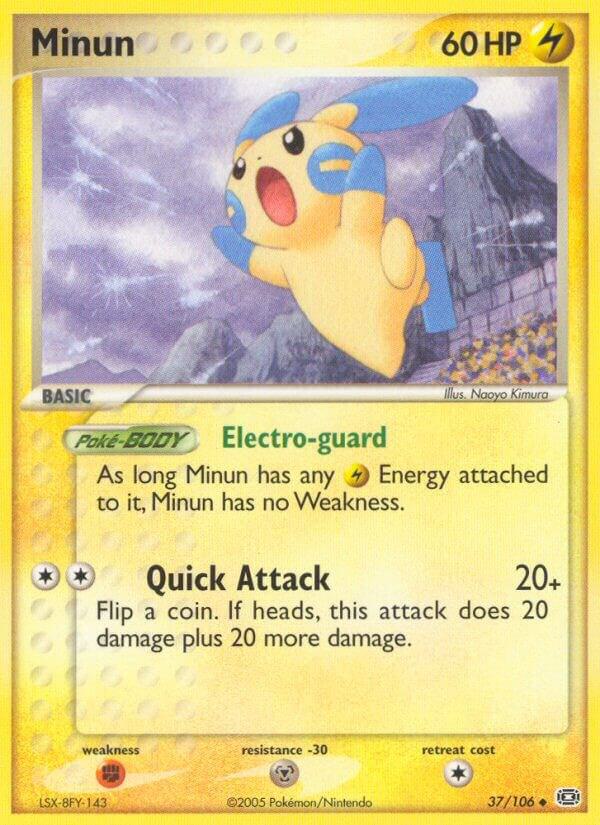 Minun 37/106 Reverse Holofoil Emerald