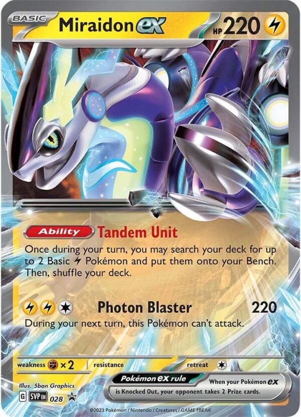 Miraidon ex 028 Holofoil SV: Scarlet & Violet Promo Cards Miraidon ex 028 Holofoil SV: Scarlet & Violet Promo Cards