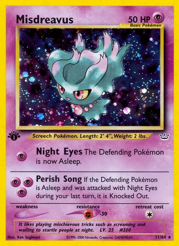 Misdreavus 11/64 1st Edition Holofoil Neo Revelation Misdreavus 11/64 1st Edition Holofoil Neo Revelation