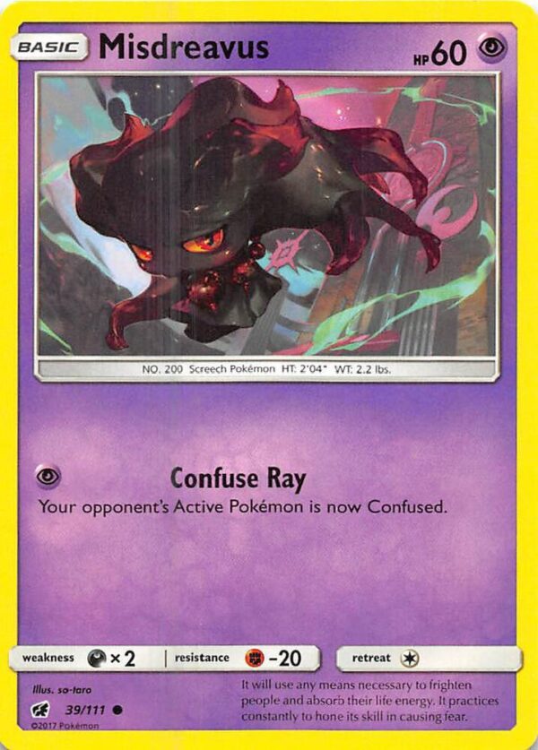 Misdreavus 39/111 Normal SM – Crimson Invasion Misdreavus 39/111 Normal SM – Crimson Invasion