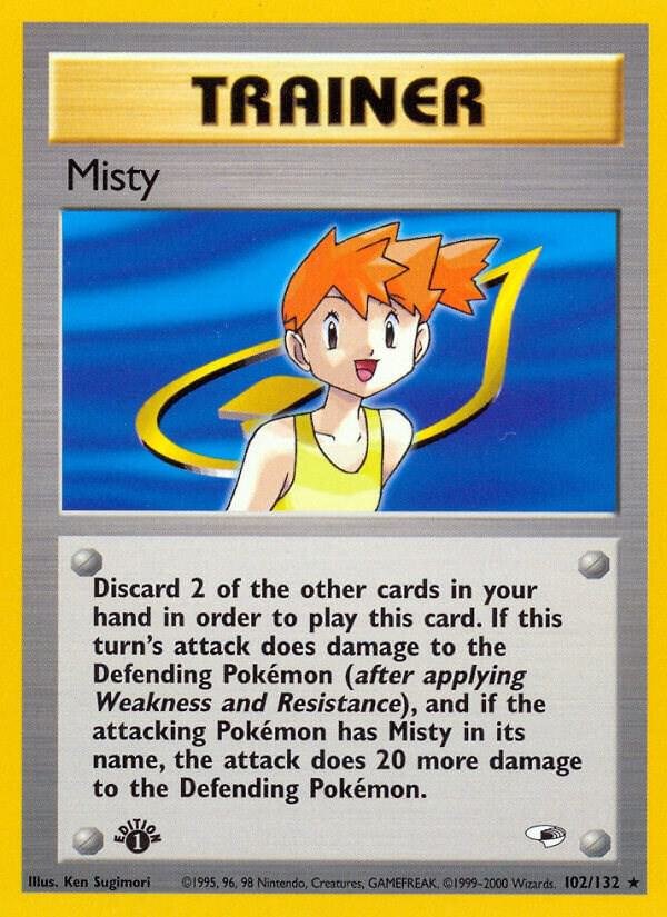 Misty (102) 102/132 1st Edition Gym Heroes Misty (102) 102/132 1st Edition Gym Heroes
