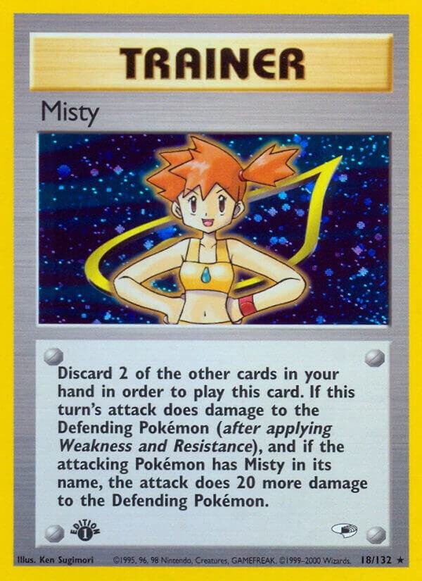 Misty (18) 018/132 1st Edition Holofoil Gym Heroes