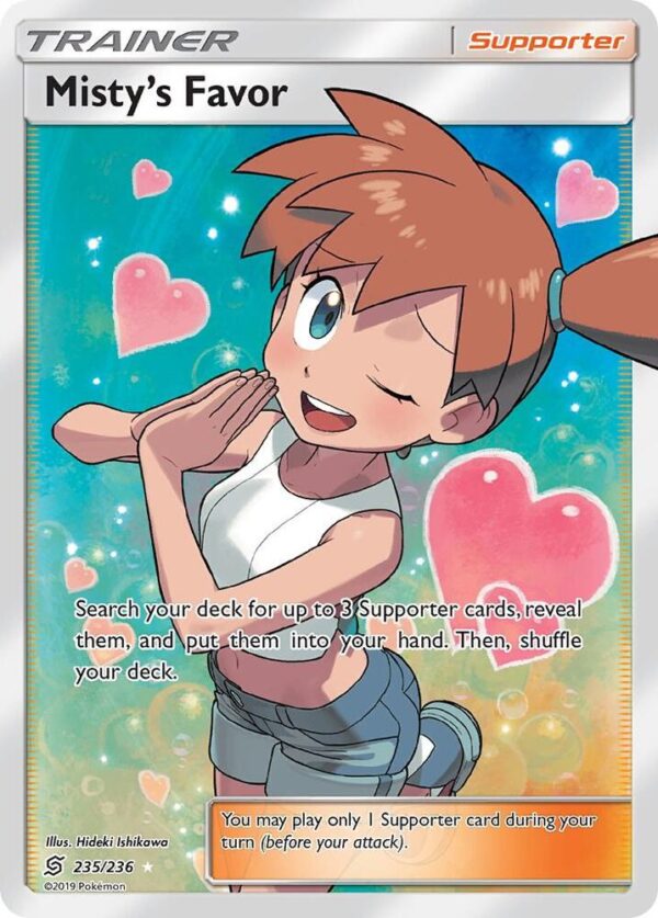 Misty’s Favor (Full Art) 235/236 Holofoil SM – Unified Minds Misty’s Favor (Full Art) 235/236 Holofoil SM – Unified Minds