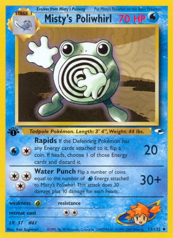 Misty’s Poliwhirl 053/132 1st Edition Gym Heroes