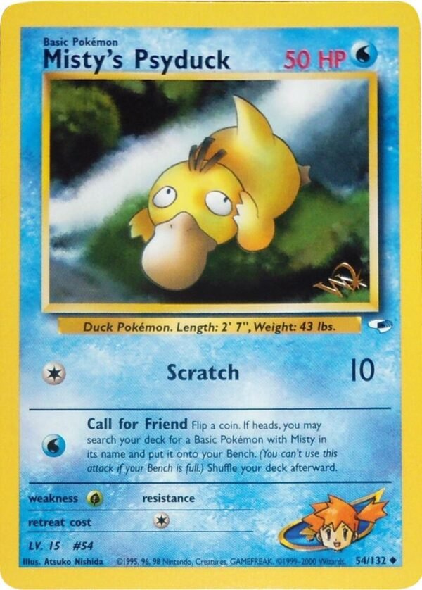 Misty’s Psyduck [W Stamped] 054/132 Normal WoTC Promo
