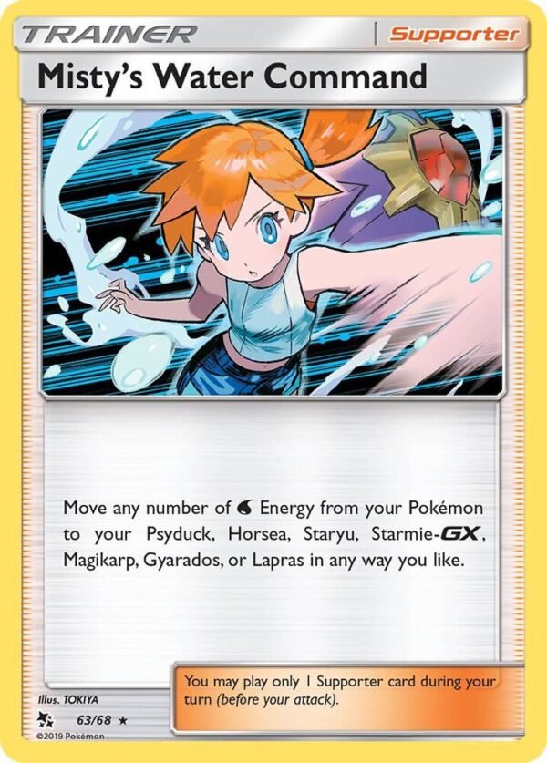 Misty’s Water Command 63/68 Reverse Holofoil Hidden Fates Misty’s Water Command 63/68 Reverse Holofoil Hidden Fates