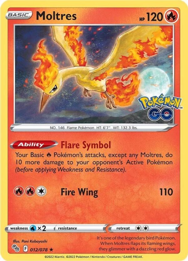 Moltres 012/078 Reverse Holofoil Pokemon GO