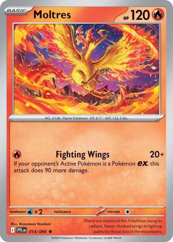 Moltres 014/094 Holofoil ME02: Phantasmal Flames Moltres 014/094 Holofoil ME02: Phantasmal Flames