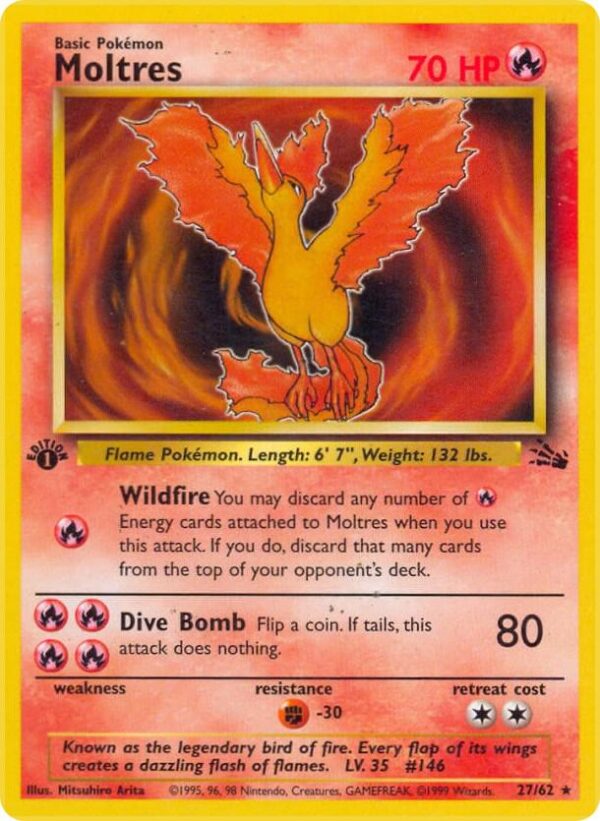 Moltres (27) 27/62 1st Edition Fossil Moltres (27) 27/62 1st Edition Fossil