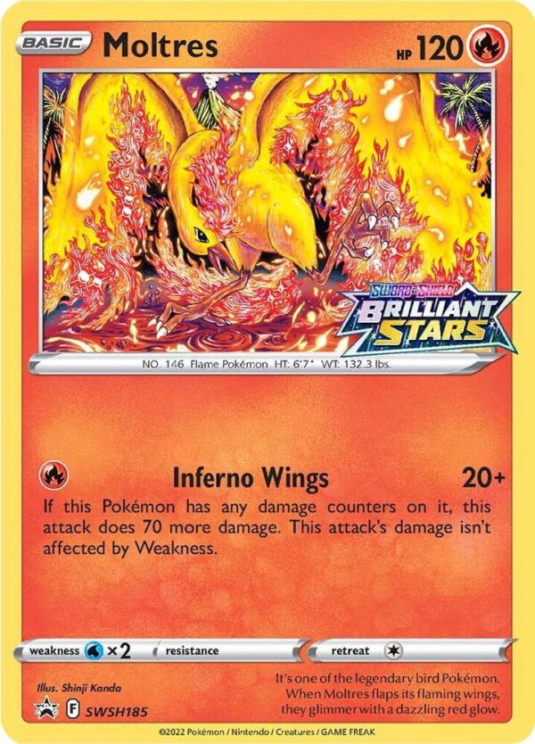 Moltres SWSH185 Holofoil SWSH: Sword & Shield Promo Cards