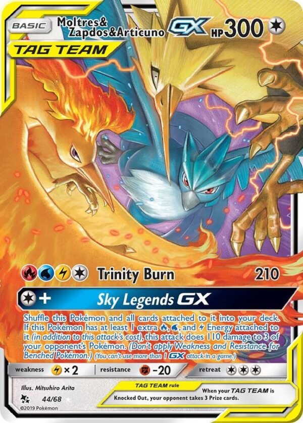Moltres & Zapdos & Articuno GX 44/68 Holofoil Hidden Fates Moltres & Zapdos & Articuno GX 44/68 Holofoil Hidden Fates