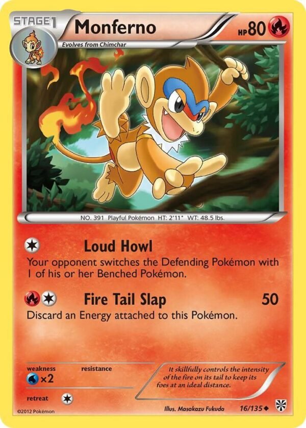 Monferno 16/135 Reverse Holofoil Plasma Storm