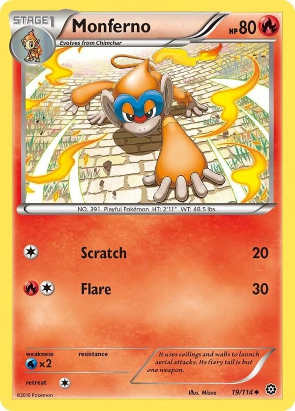 Monferno 19/114 Reverse Holofoil XY – Steam Siege Monferno 19/114 Reverse Holofoil XY – Steam Siege