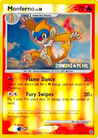 Monferno 56/130 [Diamond & Pearl] 056/130 Reverse Holofoil Burger King Promos