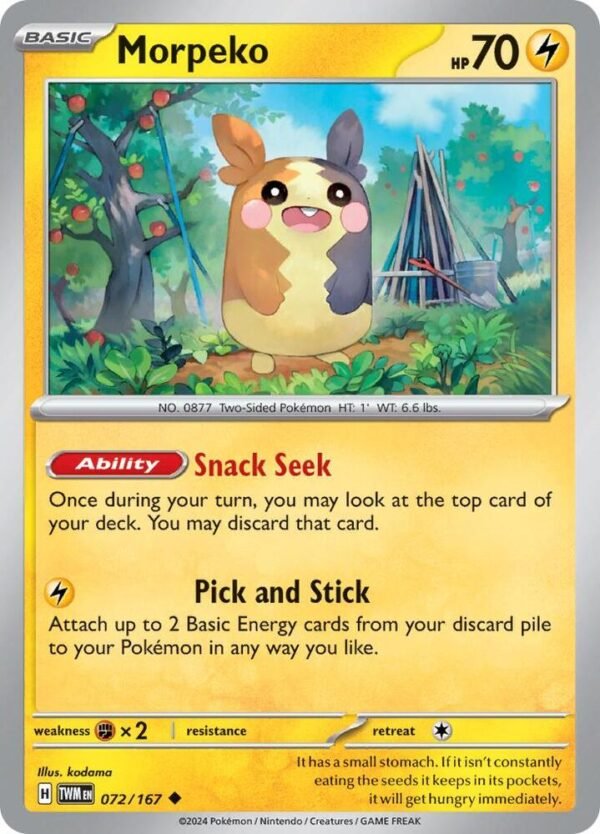 Morpeko 072/167 Normal SV06: Twilight Masquerade Morpeko 072/167 Normal SV06: Twilight Masquerade