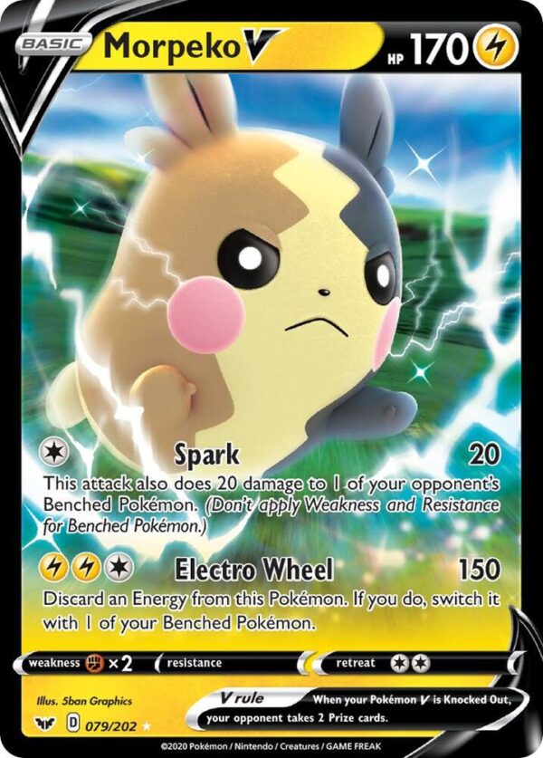 Morpeko V 079/202 Holofoil SWSH01: Sword & Shield Base Set Morpeko V 079/202 Holofoil SWSH01: Sword & Shield Base Set