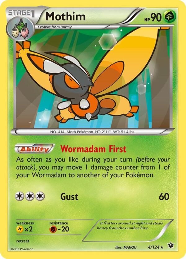 Mothim 4/124 Reverse Holofoil XY – Fates Collide Mothim 4/124 Reverse Holofoil XY – Fates Collide