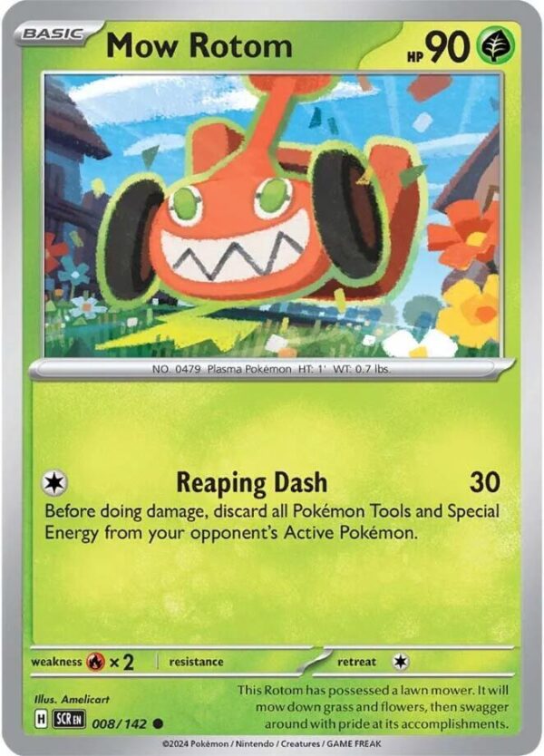 Mow Rotom 008/142 Reverse Holofoil SV07: Stellar Crown