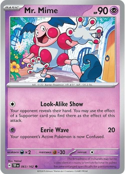 Mr. Mime 063/162 Reverse Holofoil SV05: Temporal Forces