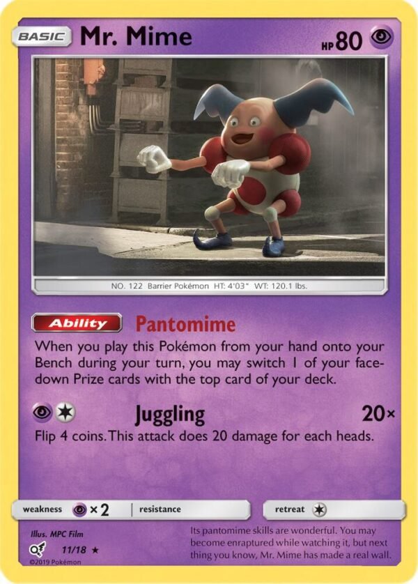 Mr. Mime 11/18 Holofoil Detective Pikachu Mr. Mime 11/18 Holofoil Detective Pikachu