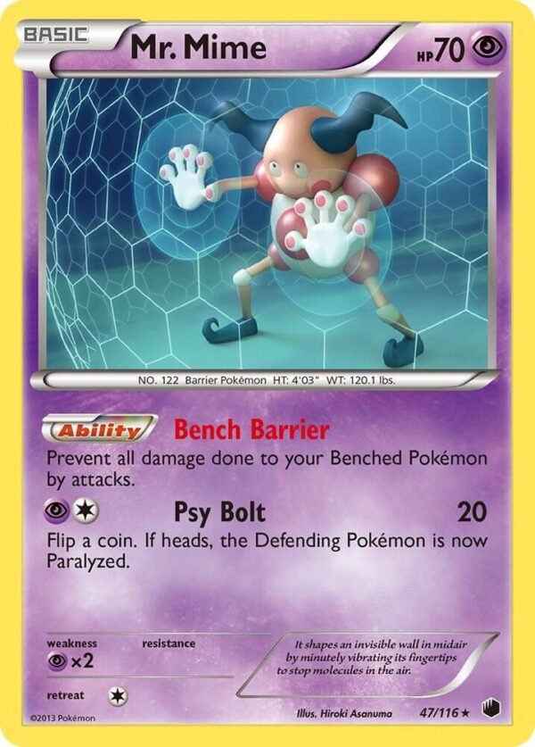 Mr. Mime 47/116 Reverse Holofoil Plasma Freeze Mr. Mime 47/116 Reverse Holofoil Plasma Freeze