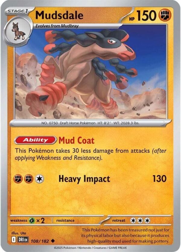 Mudsdale 108/182 Normal SV10: Destined Rivals Mudsdale 108/182 Normal SV10: Destined Rivals