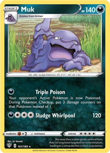 Muk 101/189 Reverse Holofoil SWSH03: Darkness Ablaze