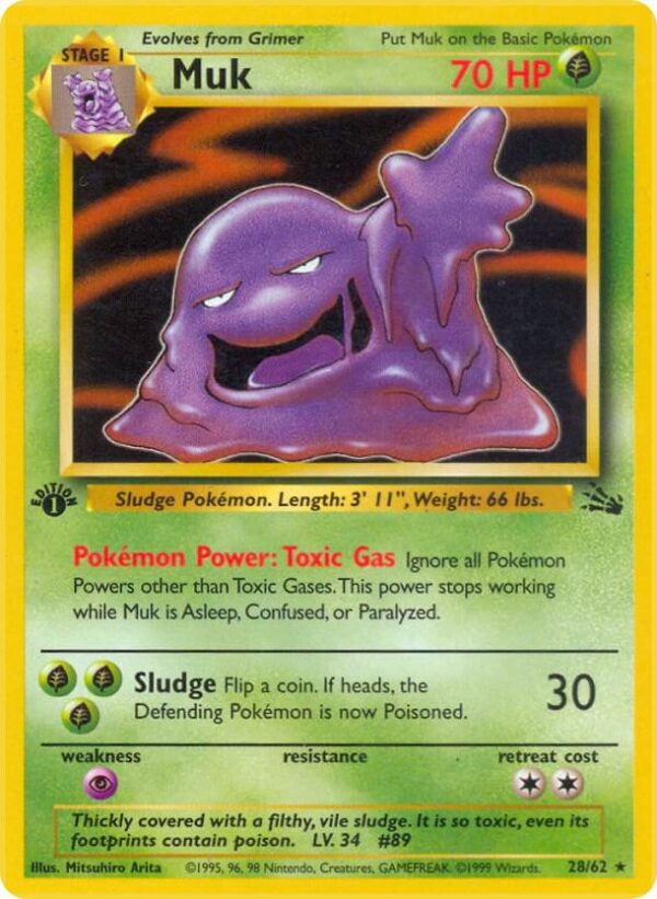 Muk (28) 28/62 1st Edition Fossil Muk (28) 28/62 1st Edition Fossil