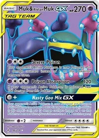 Muk & Alolan Muk GX (196) (Full Art) | 196/214 | Holofoil | SM - Unbroken Bonds