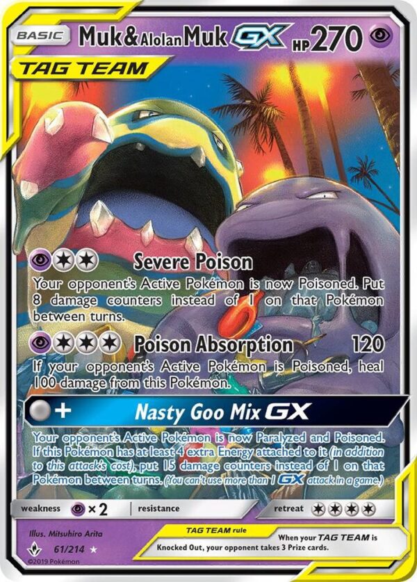 Muk & Alolan Muk GX 61/214 Holofoil SM – Unbroken Bonds