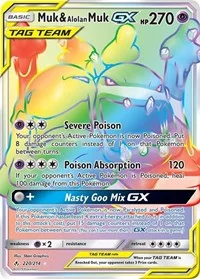 Muk & Alolan Muk GX (Secret) | 220/214 | Holofoil | SM - Unbroken Bonds